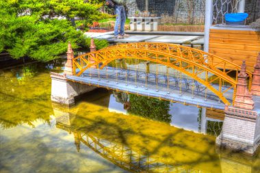 Wrocaw, zwierzyniecki köprüsü, Wrocaw nehri, Polonya, sanat illüstrasyonu antika eskiz