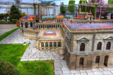 Zwinger Sarayı, sanat galerisi ve müzesi Dresden, Almanya 'da, sanat illüstrasyonu antika eskiz