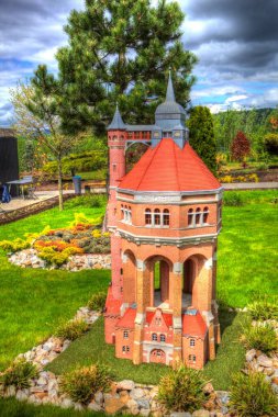 The water tower at Sudecka Street in Wroclaw, 63 meters high, designed by Karl Klimm. Built 1904-1905, situated in Borek, the district of Krzyki, Wroclaw, Poland.