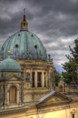 Berliner Dom, Berlin, Deutschland, Almanya, Avrupa, sanat illüstrasyonu antika eskiz