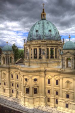 Berliner Dom, Berlin, Deutschland, Almanya, Avrupa, sanat illüstrasyonu antika eskiz