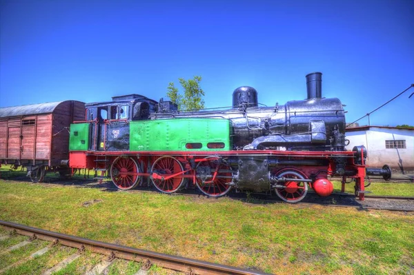 01Dampflokomotive Fährt Durch Die Wüste Kunst Illustration Zeichnung Skizze Antik — Stockfoto