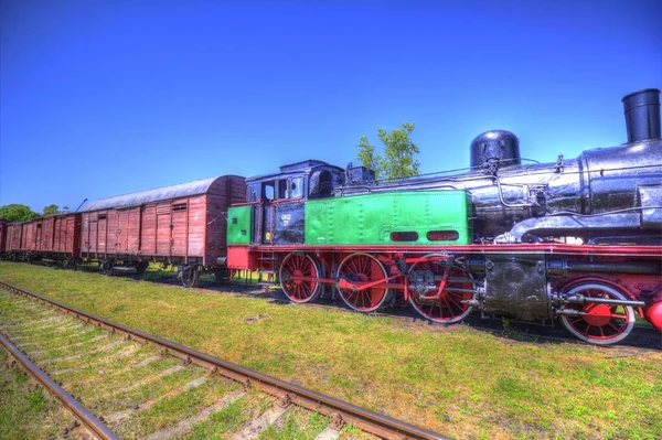 01Locomotiva Vapor Atravessa Deserto Arte Ilustração Puxando Esboço Antiguidade Retro — Fotografia de Stock