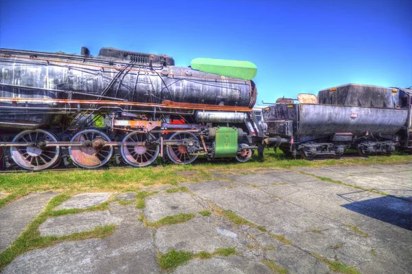 Locomotives Vapeur Travers Désert Art Illustration Dessin Croquis Antique Rétro — Photo