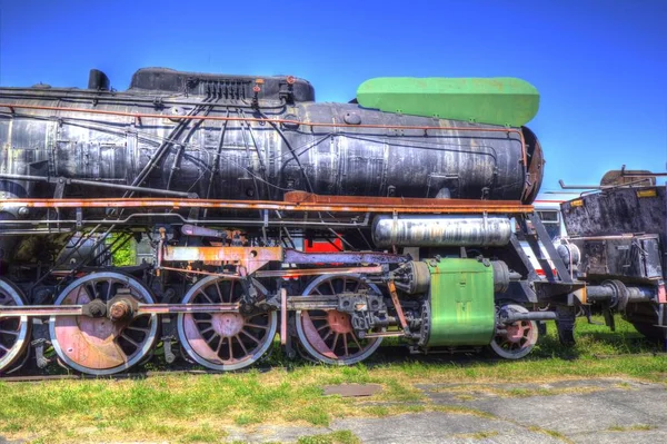Locomotives Vapeur Travers Désert Art Illustration Dessin Croquis Antique Rétro — Photo