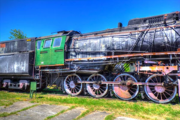 Locomotiva Vapor Atravessa Deserto Arte Ilustração Puxando Esboço Antiguidade Retro — Fotografia de Stock