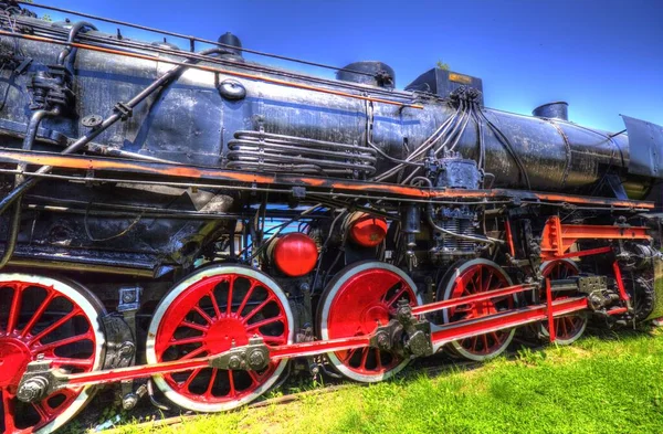 Locomotiva Vapor Atravessa Deserto Arte Ilustração Puxando Esboço Antiguidade Retro — Fotografia de Stock