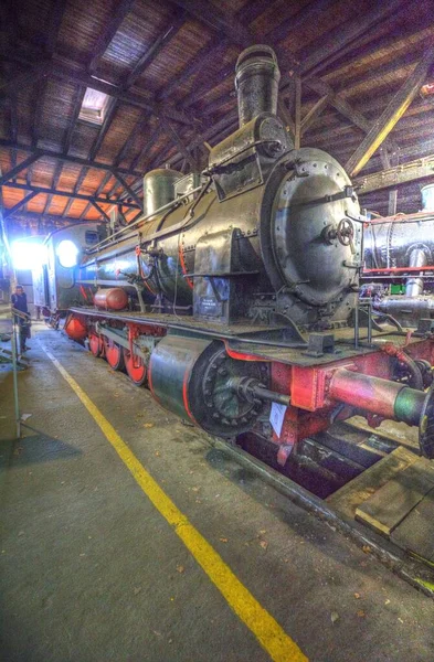 Locomotiva Vapor Atravessa Deserto Arte Ilustração Puxando Esboço Antiguidade Retro — Fotografia de Stock