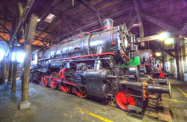 Locomotiva Vapor Atravessa Deserto Arte Ilustração Puxando Esboço Antiguidade Retro — Fotografia de Stock