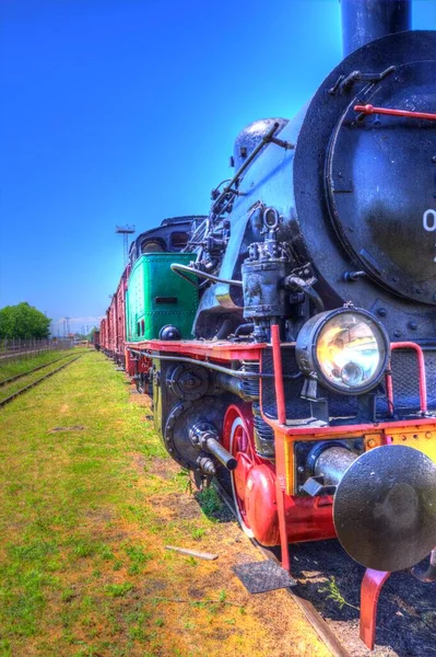 Dampflokomotive Detail Mit Kurbeln Und Rädern Kunst Illustration Zeichnung Skizze — Stockfoto