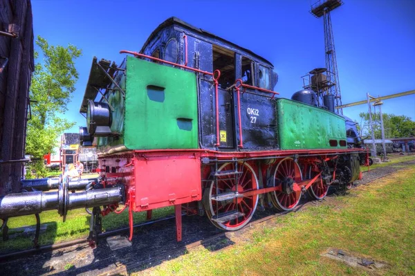 Antiguo Motor Ferroviario Vía Estrecha Arte Ilustración Dibujo Boceto Antiguo —  Fotos de Stock