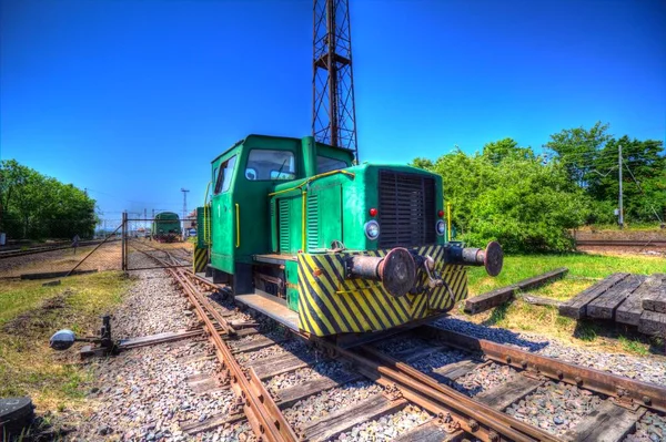 Velho Motor Ferroviário Bitola Estreita Arte Ilustração Puxando Esboço Antiguidade — Fotografia de Stock