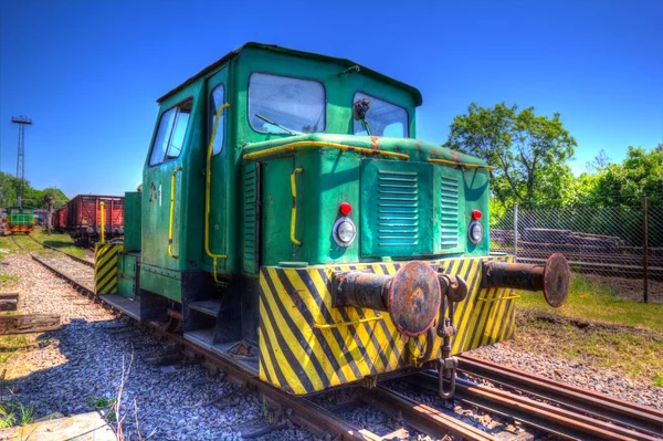 Old Narrow Gauge Railway Engine Art Illustration Drawing Sketch Antique — Stock Photo, Image