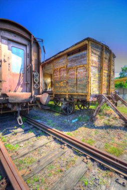 Eski tren vagonu, tren, sanat, illüstrasyon, çizim, eskiz, antika, antika, antika.