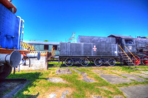 Vecchio Motore Ferroviario Scartamento Ridotto Arte Illustrazione Disegno Schizzo Antico — Foto Stock