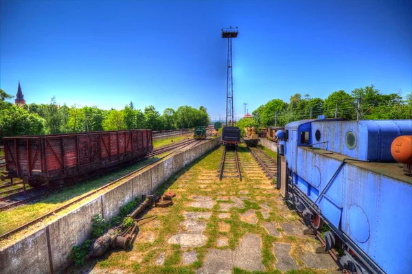 Velho Motor Ferroviário Bitola Estreita Arte Ilustração Puxando Esboço Antiguidade — Fotografia de Stock