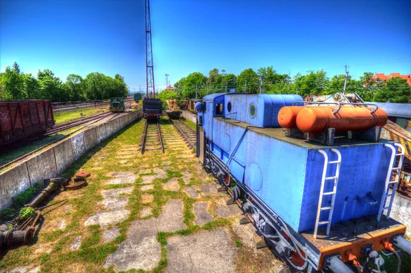 Velho Motor Ferroviário Bitola Estreita Arte Ilustração Puxando Esboço Antiguidade — Fotografia de Stock