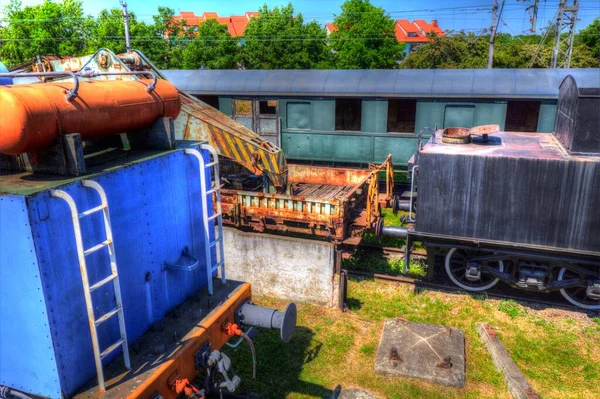 Alte Schmalspurlokomotive Kunst Illustration Zeichnung Skizze Antik Retro Jahrgang — Stockfoto