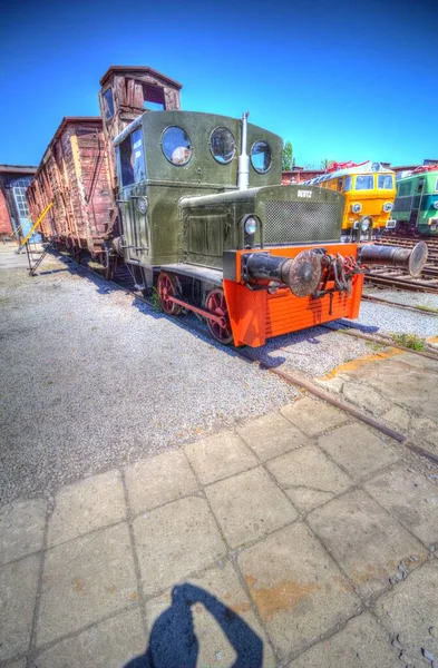 Antiguo Motor Ferroviario Vía Estrecha Arte Ilustración Dibujo Boceto Antiguo — Foto de Stock