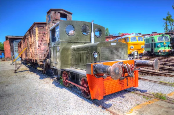 Vecchio Motore Ferroviario Scartamento Ridotto Arte Illustrazione Disegno Schizzo Antico — Foto Stock