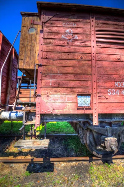 Stary Wagon Towarowy Pociąg Sztuka Ilustracja Rysunek Szkic Antyk Retro — Zdjęcie stockowe