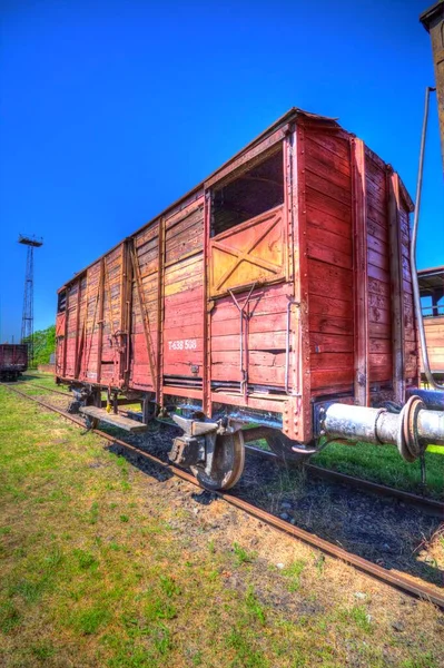 Stary Wagon Towarowy Pociąg Sztuka Ilustracja Rysunek Szkic Antyk Retro — Zdjęcie stockowe