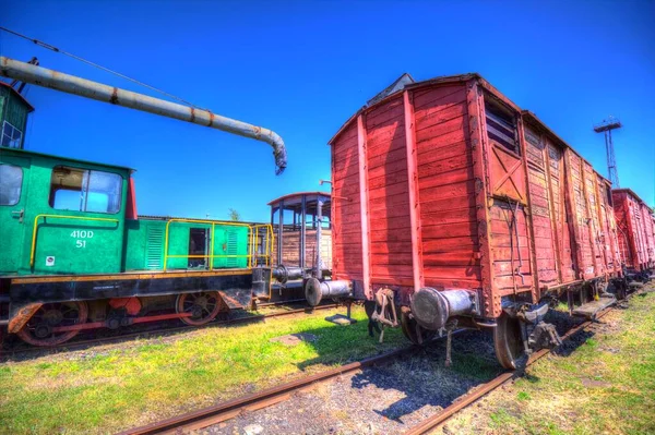 Stary Wagon Towarowy Pociąg Sztuka Ilustracja Rysunek Szkic Antyk Retro — Zdjęcie stockowe