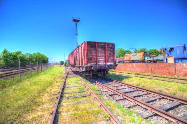 Stary Wagon Towarowy Pociąg Sztuka Ilustracja Rysunek Szkic Antyk Retro — Zdjęcie stockowe