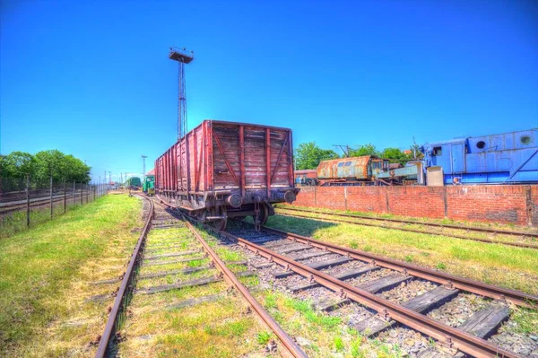 Stary Wagon Towarowy Pociąg Sztuka Ilustracja Rysunek Szkic Antyk Retro — Zdjęcie stockowe