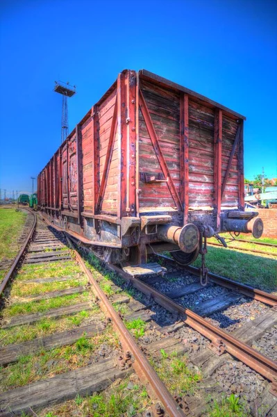 Old railway freight wagon, train, art, illustration, drawing, sketch, antique, retro, vintage.