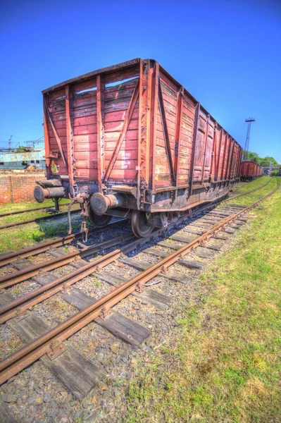 Old railway freight wagon, train, art, illustration, drawing, sketch, antique, retro, vintage.