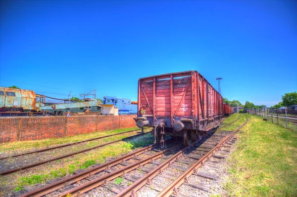 Viejo Vagón Mercancías Ferroviarias Tren Arte Ilustración Dibujo Boceto Antiguo — Foto de Stock