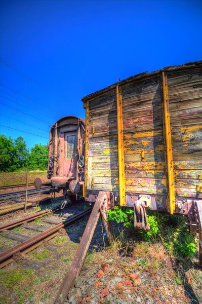 Stary Wagon Towarowy Pociąg Sztuka Ilustracja Rysunek Szkic Antyk Retro — Zdjęcie stockowe