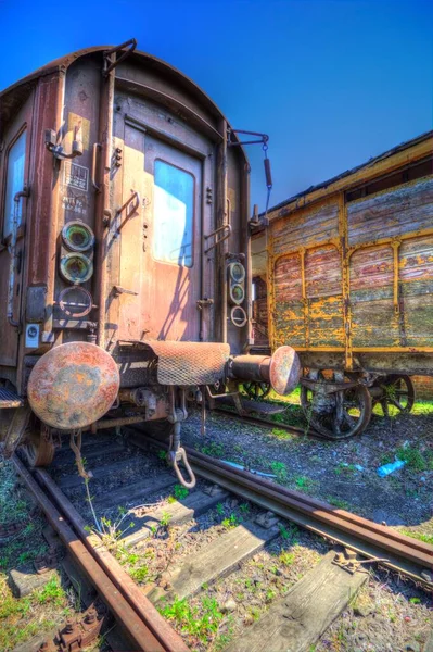 Alter Eisenbahngüterwagen Zug Kunst Illustration Zeichnung Skizze Antik Retro Jahrgang — Stockfoto