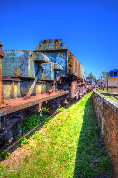 Velho Vagão Transporte Ferroviário Trem Arte Illust Puxando Esboço Antiguidade — Fotografia de Stock