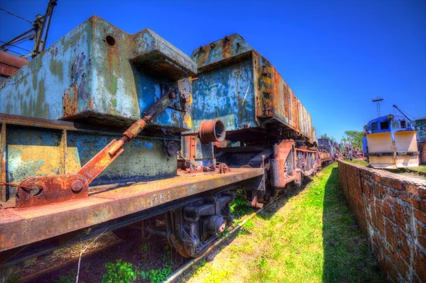 Velho Vagão Transporte Ferroviário Trem Arte Illust Puxando Esboço Antiguidade — Fotografia de Stock