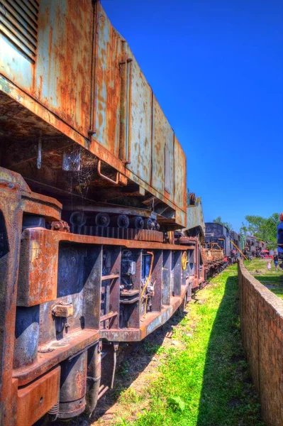 Vecchia Ferrovia Carro Merci Treno Arte Illustrazione Disegno Schizzo Antico — Foto Stock