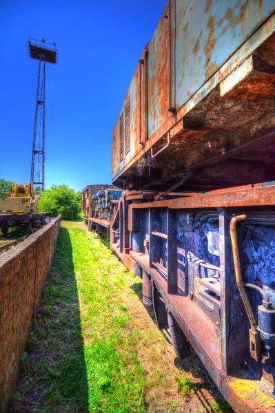 Alter Eisenbahngüterwagen Zug Kunst Illustration Zeichnung Skizze Antik Retro Jahrgang — Stockfoto