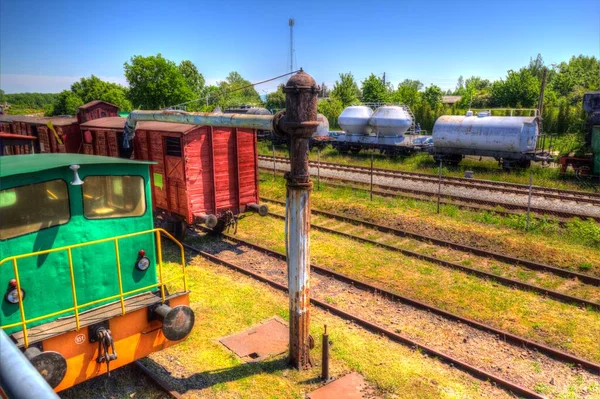 Velho Vagão Transporte Ferroviário Trem Arte Illust Puxando Esboço Antiguidade — Fotografia de Stock