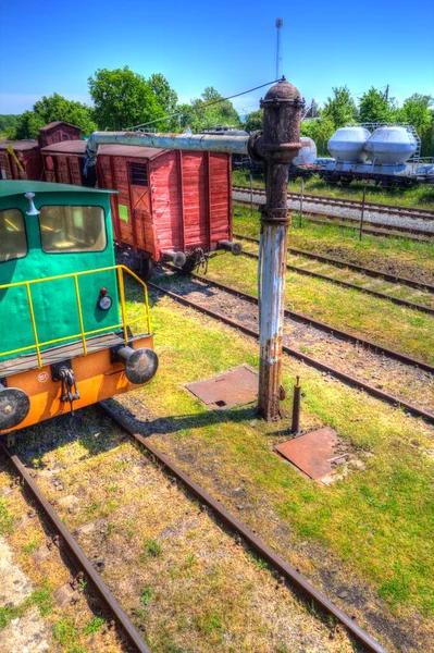 Velho Vagão Transporte Ferroviário Trem Arte Illust Puxando Esboço Antiguidade — Fotografia de Stock