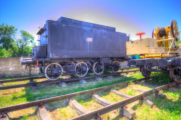 Charbon Bois Train Locomotive Vapeur Photographie Rouillé Wagon Train Art — Photo