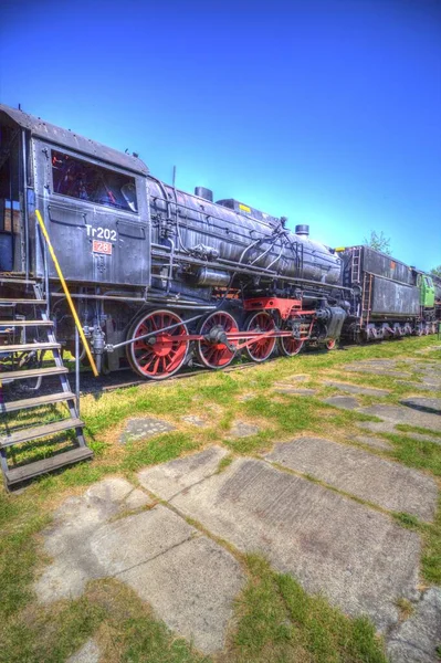 チャコール 機関車 蒸気機関車 ワゴン アート イラスト ドローイング スケッチ アンティーク レトロ — ストック写真