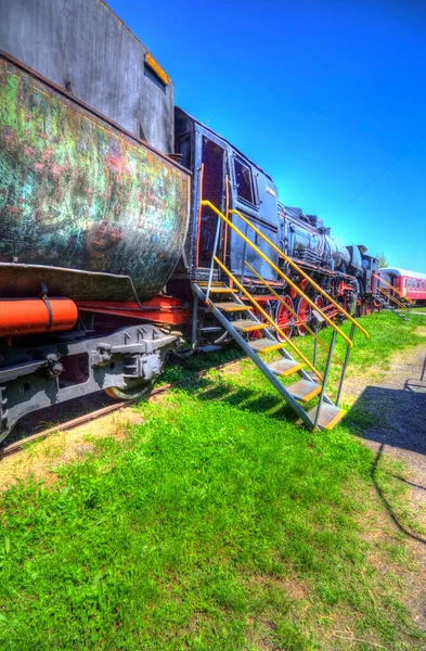 Charbon Bois Train Locomotive Vapeur Photographie Rouillé Wagon Train Art — Photo