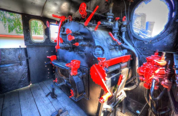 Salle Des Machines Train Vapeur Photographie Rouillé Chariot Art Illustration — Photo