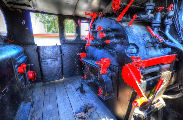 Engine Room Steam Train Photography Rusty Wagon Art Illustration Drawing — Stock Photo, Image