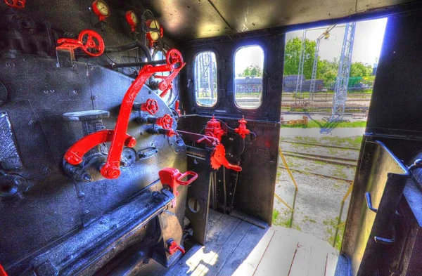 Machinekamer Stoomtrein Fotografie Roestig Wagen Kunst Illustratie Tekening Schets Antiek — Stockfoto