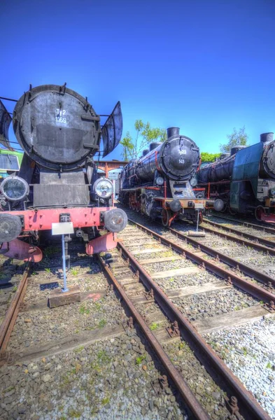 Διαφορετικός Τύπος Παλαιών Μηχανών Τρένο Φωτογραφία Σκουριασμένο Βαγόνι Τέχνη Εικονογράφηση — Φωτογραφία Αρχείου
