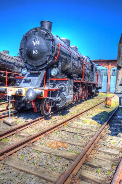 Diferentes Tipos Locomotoras Antiguas Tren Fotografía Oxidado Vagón Arte Ilustración —  Fotos de Stock