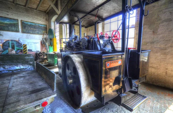 Vieux Tracteur Vapeur Train Photographie Rouillé Chariot Art Illustration Dessin — Photo