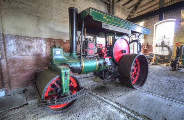 Oude Stoomtractor Trein Fotografie Roestig Wagen Kunst Illustratie Tekening Schets — Stockfoto